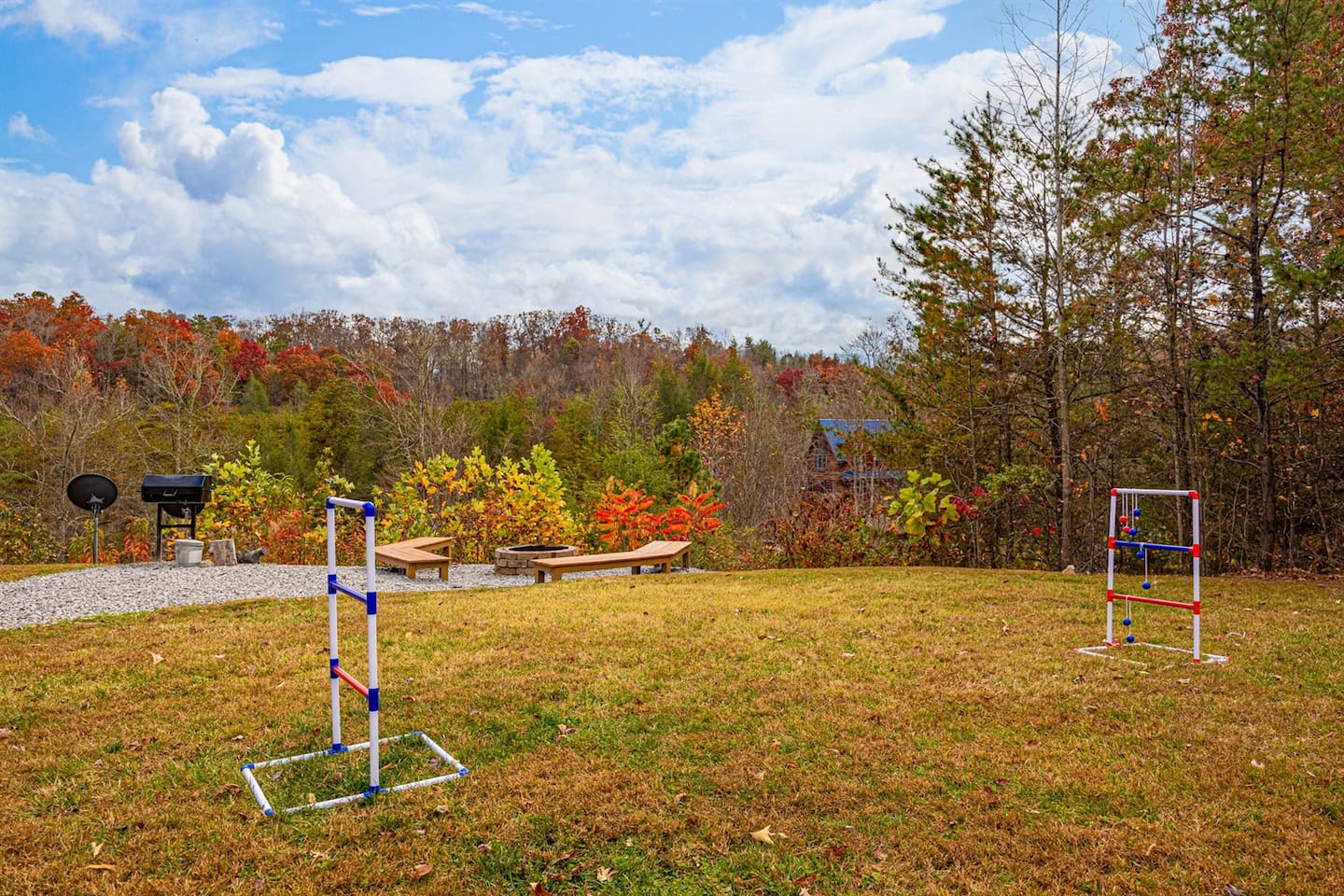 Outdoor Firepit and lawn space for games